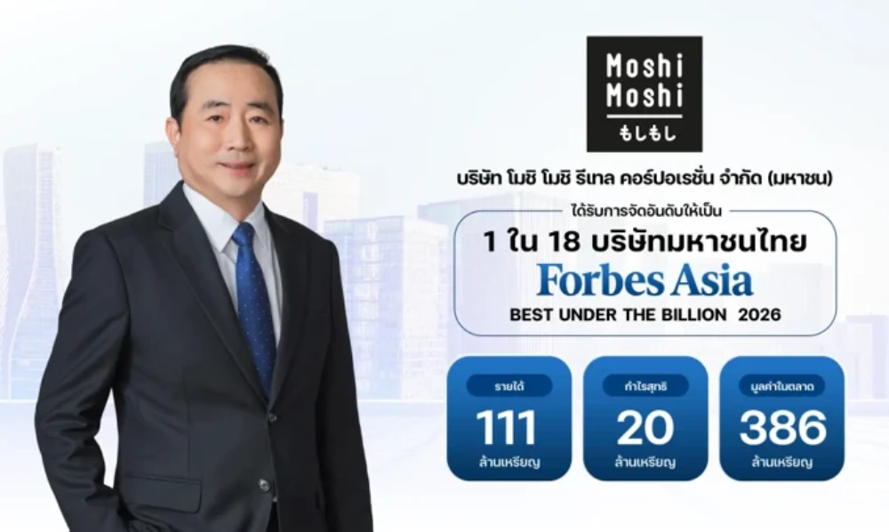 "MOSHI" Shows Strong Momentum! Makes Forbes Asia's 'Best Under A Billion 2026' List for 2 Consecutive Years Cementing Its Position as a Leading Lifestyle Retailer Among Asia-Pacific's Best Public Companies